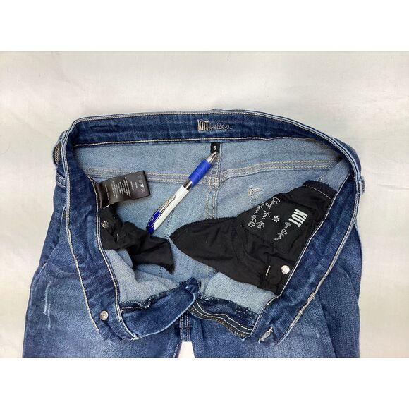 KUT from the Kloth Medium Wash Distressed Straight Leg Jeans - Picture 2 of 3